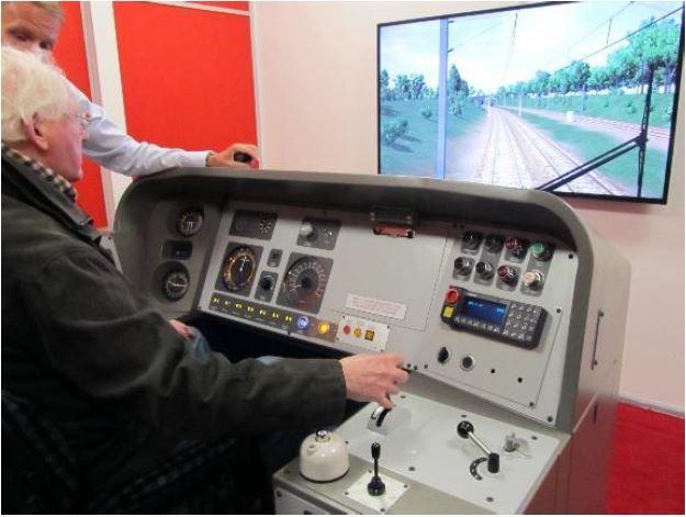 A train simulator at Newcastle station.